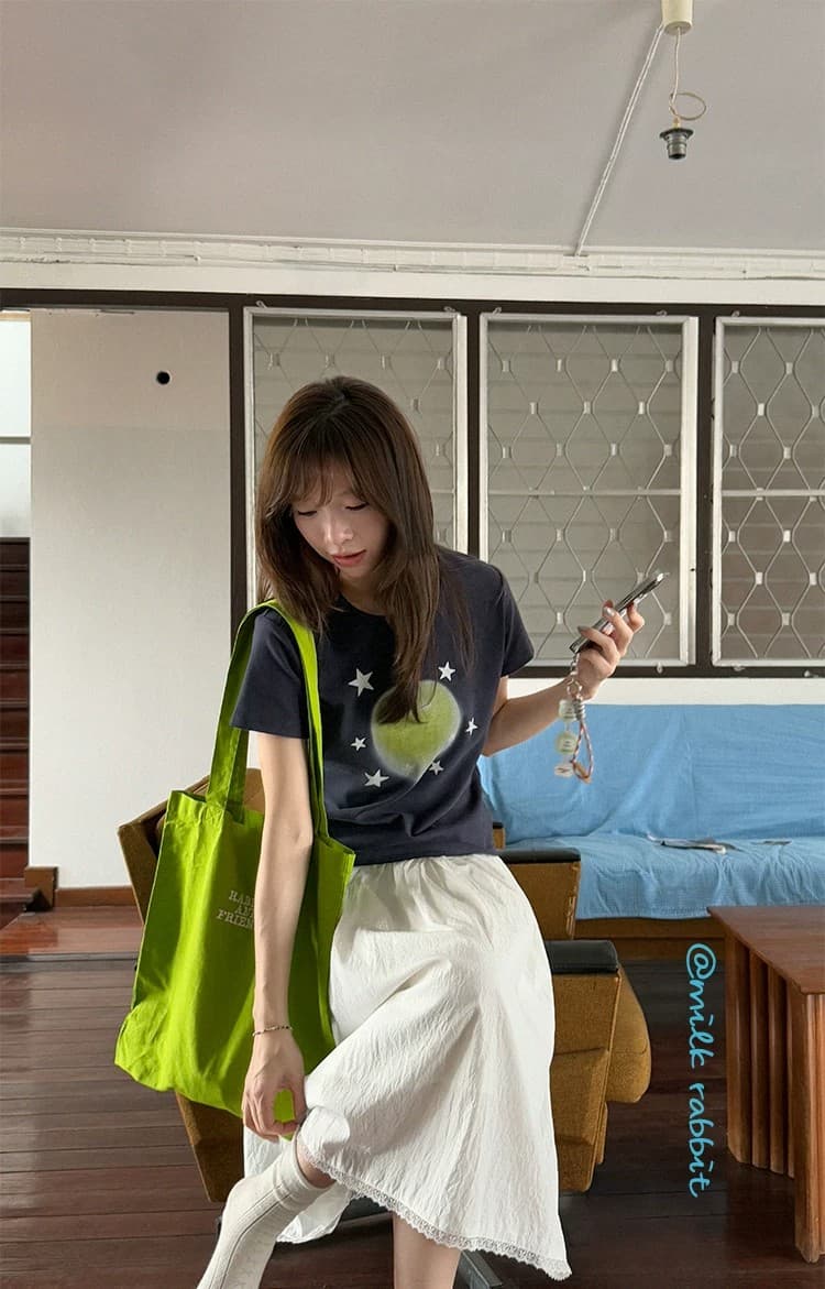 우유 토끼 행성 직접 만든 라이 경기 서울 레이스 레이스 허리 인감 반신 스커트 여성 여름 마이크로 주름 질감 롱 코트 A라인 스커트 상세 이미지 48