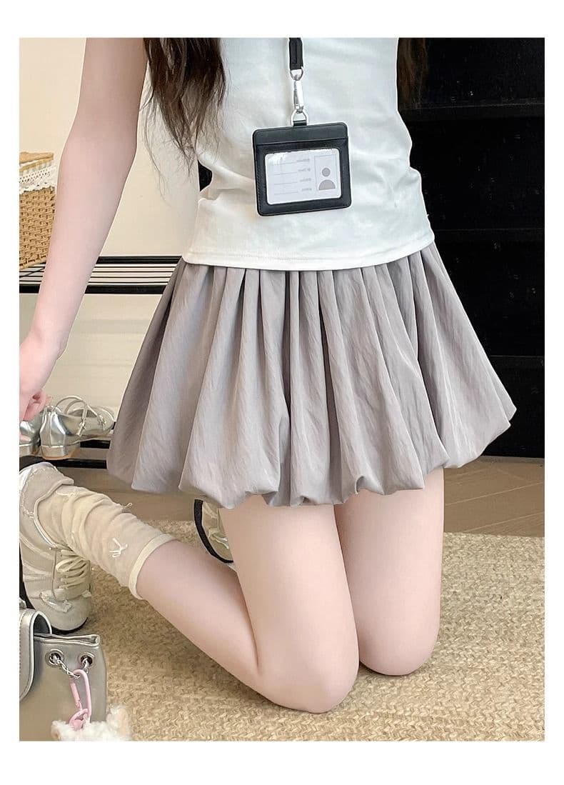 한 부서 달콤함 빨간색 꽃밭 미니 스커트 여성 여름 얇은 스타일 작은 키 하이웨이스트 느긋한 다용도 슬림해 보이는 퍼프 치마바지 상세 이미지 23
