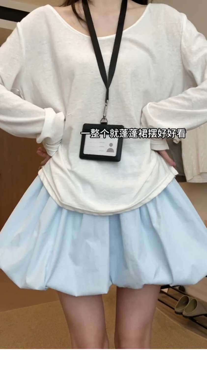 한 부서 달콤함 빨간색 꽃밭 미니 스커트 여성 여름 얇은 스타일 작은 키 하이웨이스트 느긋한 다용도 슬림해 보이는 퍼프 치마바지 상세 이미지 35