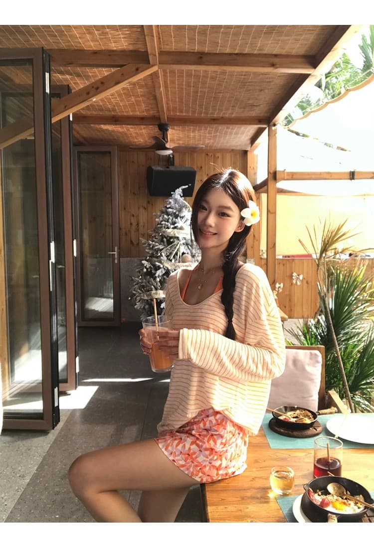 루즈핏 블라우스 스트라이프 기본 셔츠 느긋한 바람 핫걸 맨위 상세 이미지 20