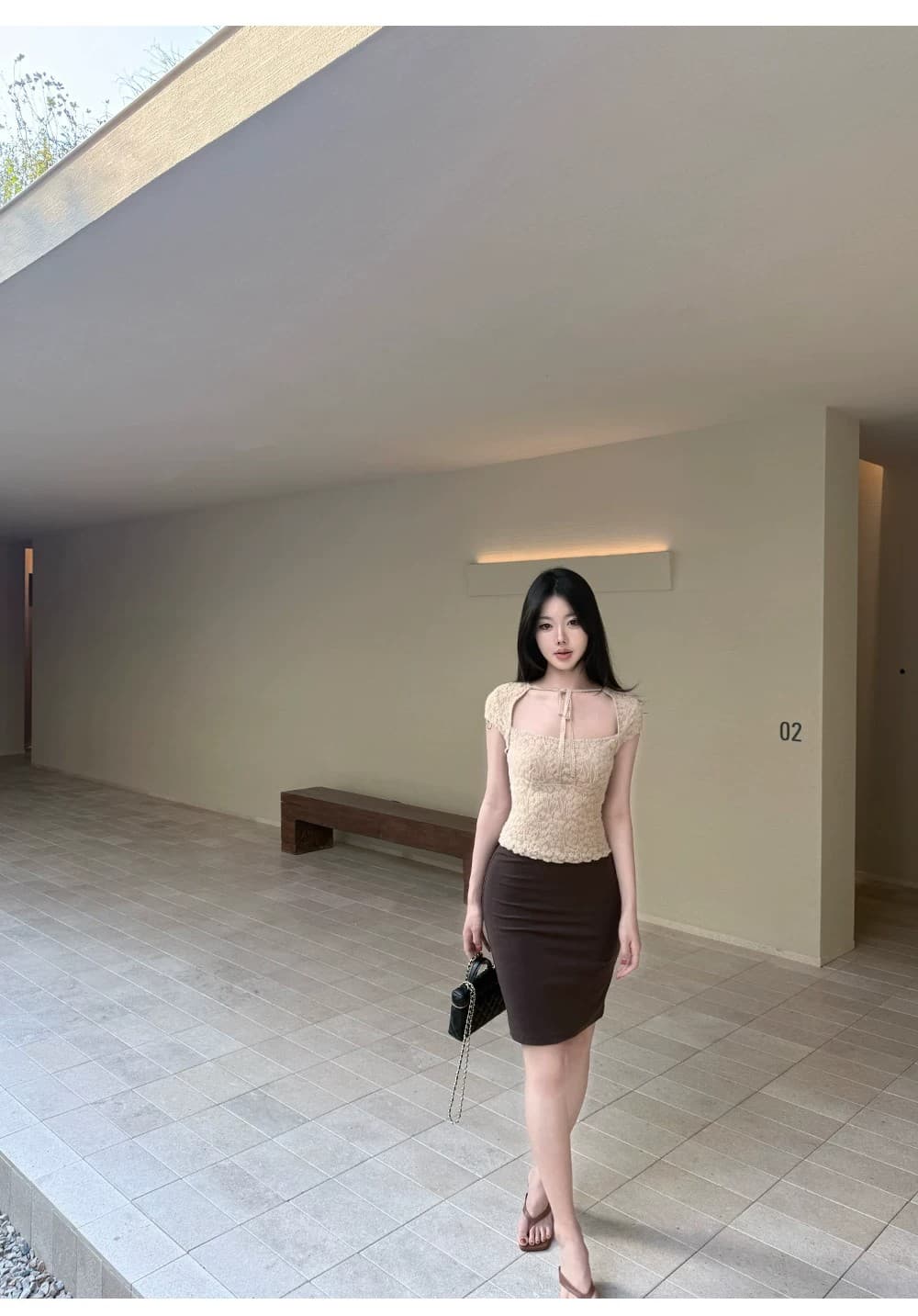 있음 안감 디자인 센스 무거운 작업 레이스 작은 셔츠 여성 여름 품격 슬림해 보이는 반팔 맨위 상세 이미지 30