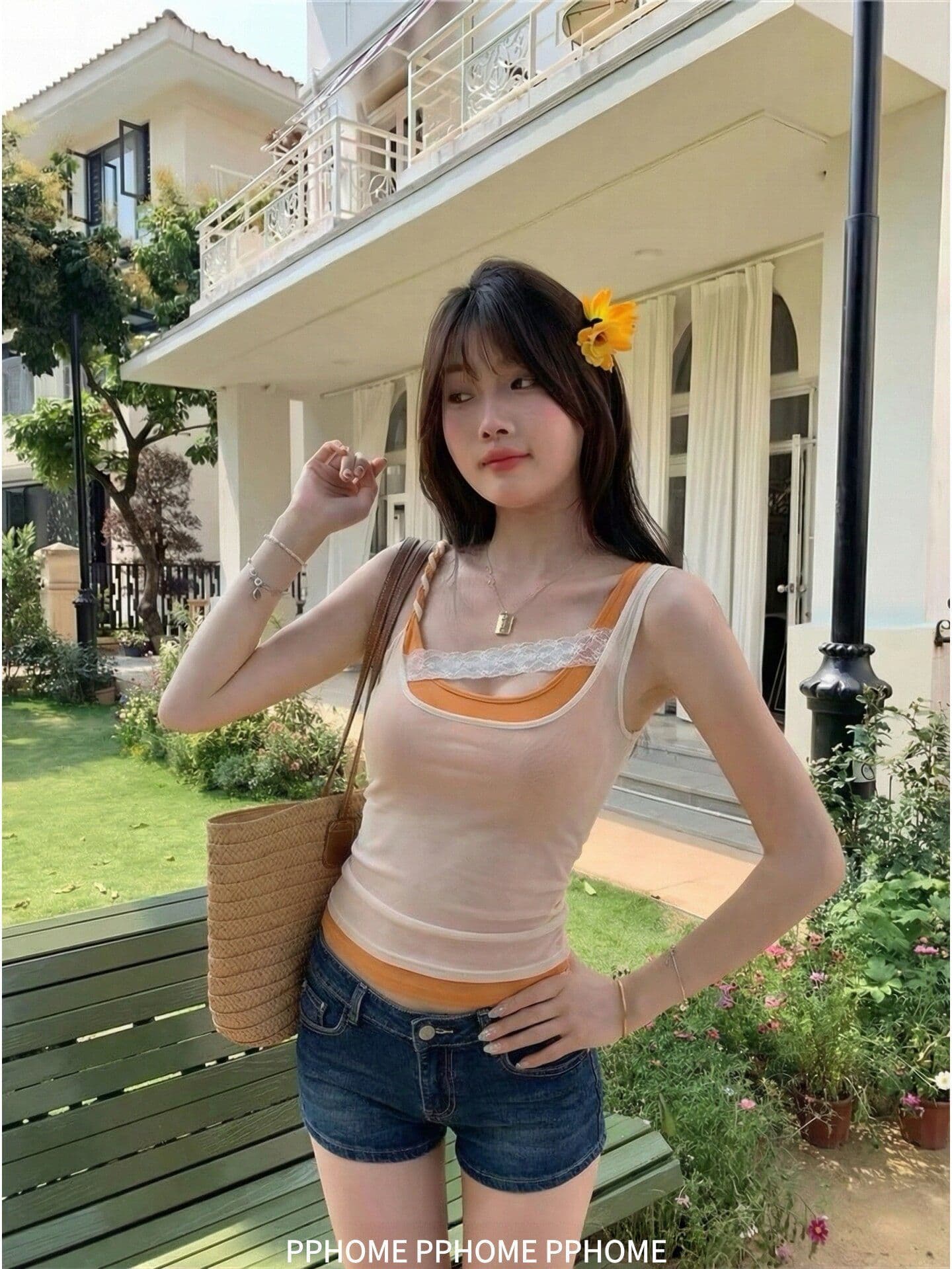 260 그램 사람들 면 망사 핫걸 배색 패치워크 캐미솔 여름 스택 착용 슬림해 보이는 민소매 맨위