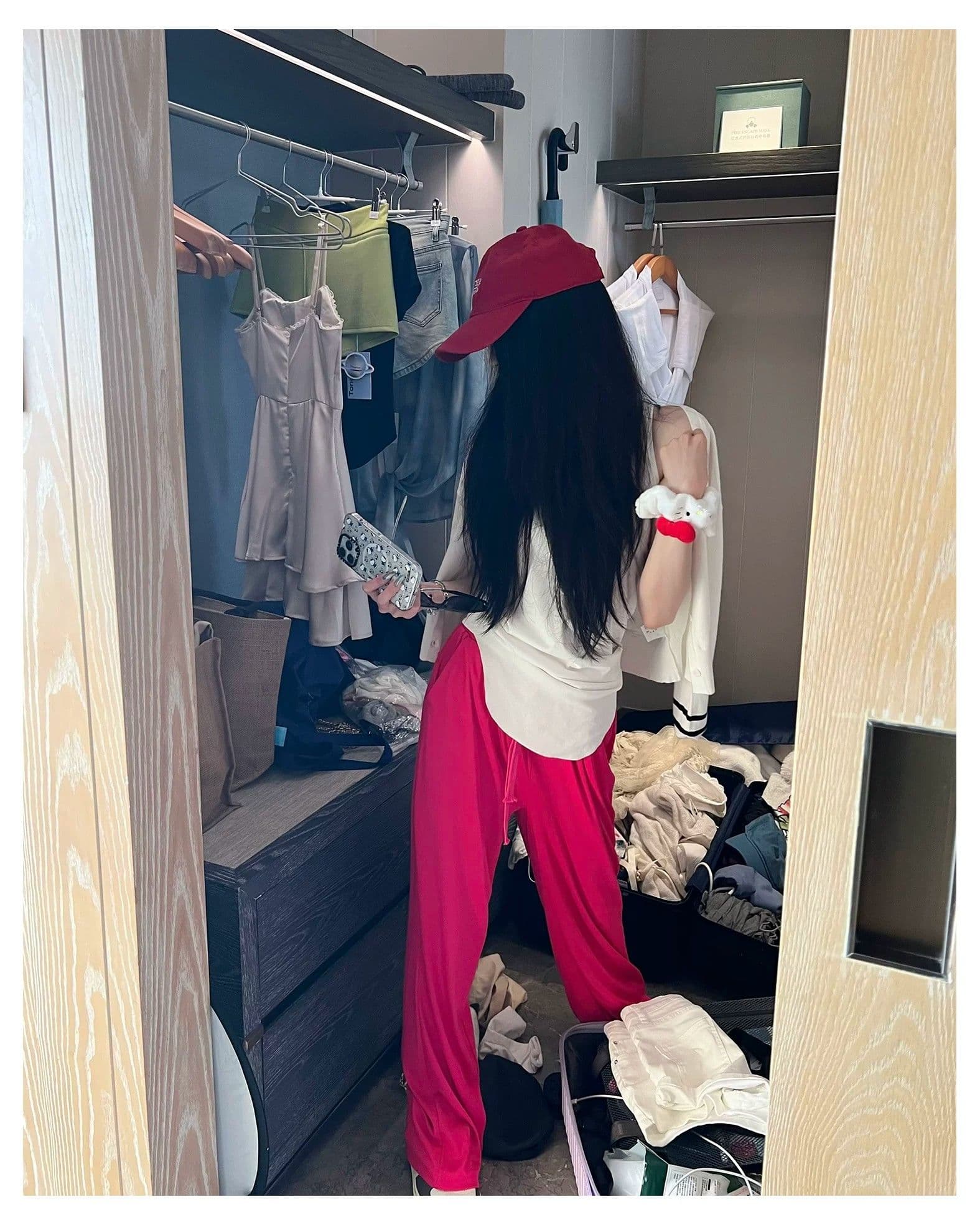 밑단 라디안 미니멀리즘 u 칼라 신축성 허리 수축 단어 조끼 여성 상세 이미지 19
