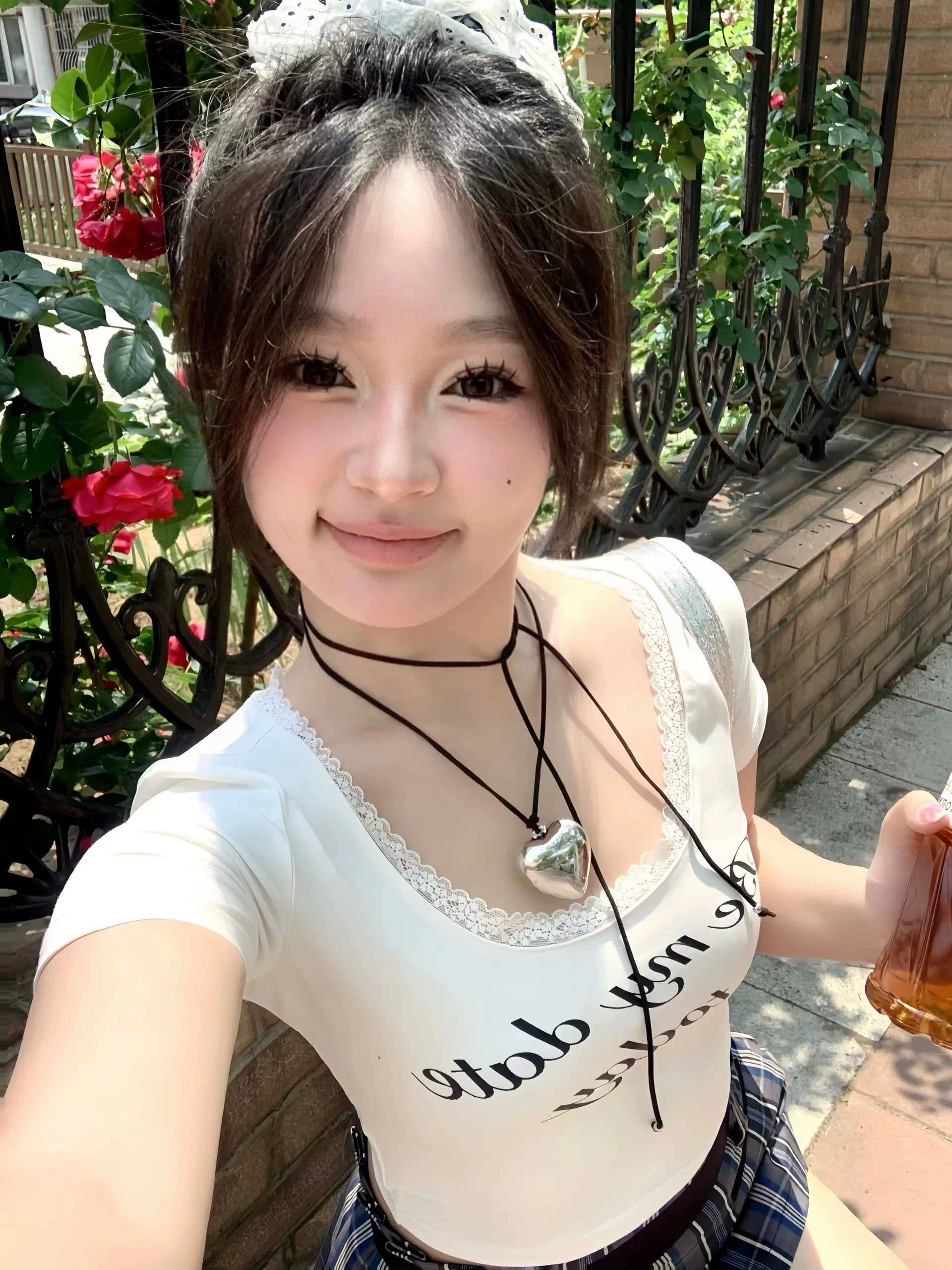 반팔 티셔츠 여성 여름 디자인 센스 핫걸 몸매 가꾸기 쇼트 스타일 맨위 상세 이미지 5