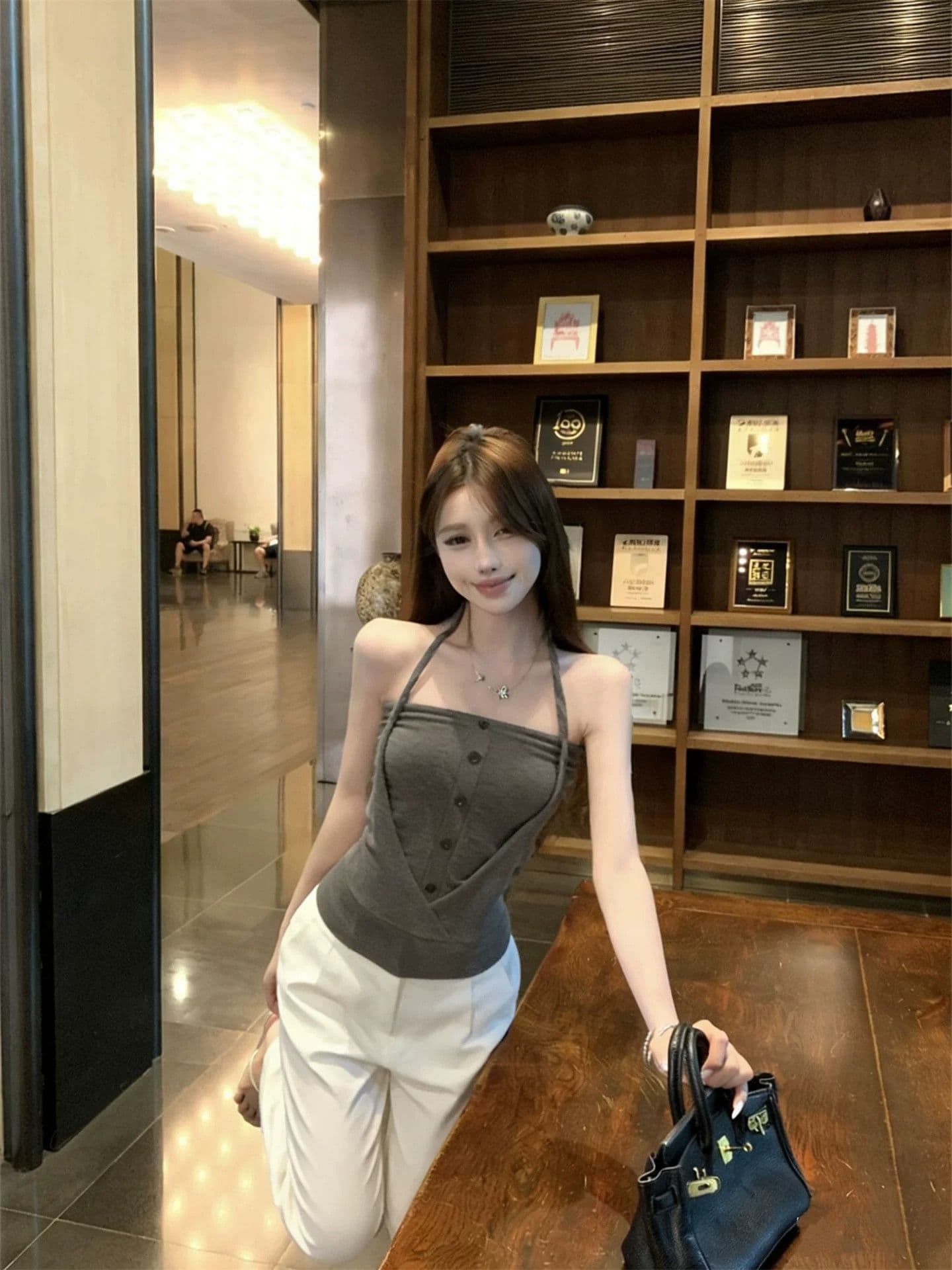 260 그램 사람들 면 행침 목 스타일 페이크 레이어드 튜브탑 캐미솔 핫걸 로드 중 여름 디자인 센스 작은 대중 맨위 상세 이미지 3