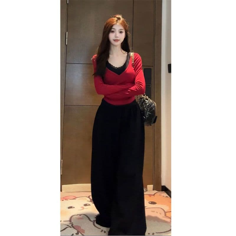 1x1 De 플러시 220 그램 순수한 욕망 바람 페이크 레이어드 긴팔 기본 셔츠 가을 겨울 작은 키 몸매 가꾸기 맨위 상세 이미지 2