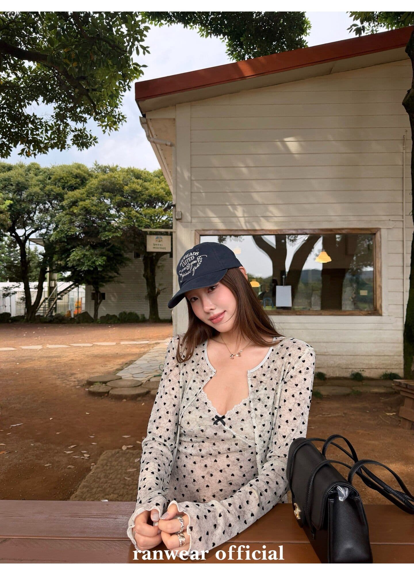 원본 원단 하트 도트 무늬 긴팔 순수한 욕망 홀치기 염색 프린트 식물 플러시 레이스 슬립 반팔 자외선 차단 오픈 가디건 상세 이미지 18