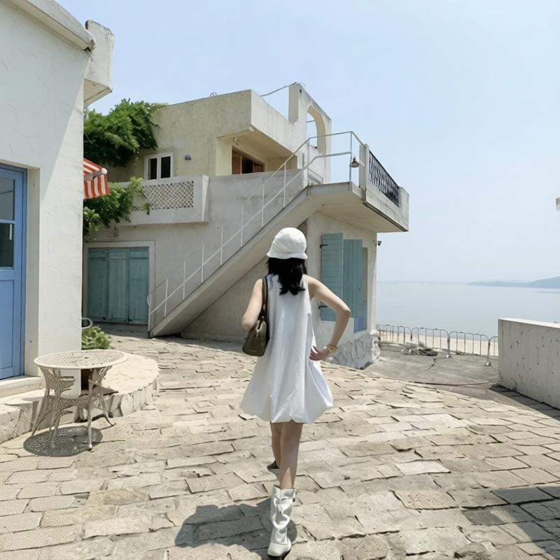 연령 감소 다용도 말 말 면 얇고 가벼운 이중층 페이크 레이어드 펌프 로프 꽃밭 쇼트 스타일 드레스 조끼 스커트 상세 이미지 6