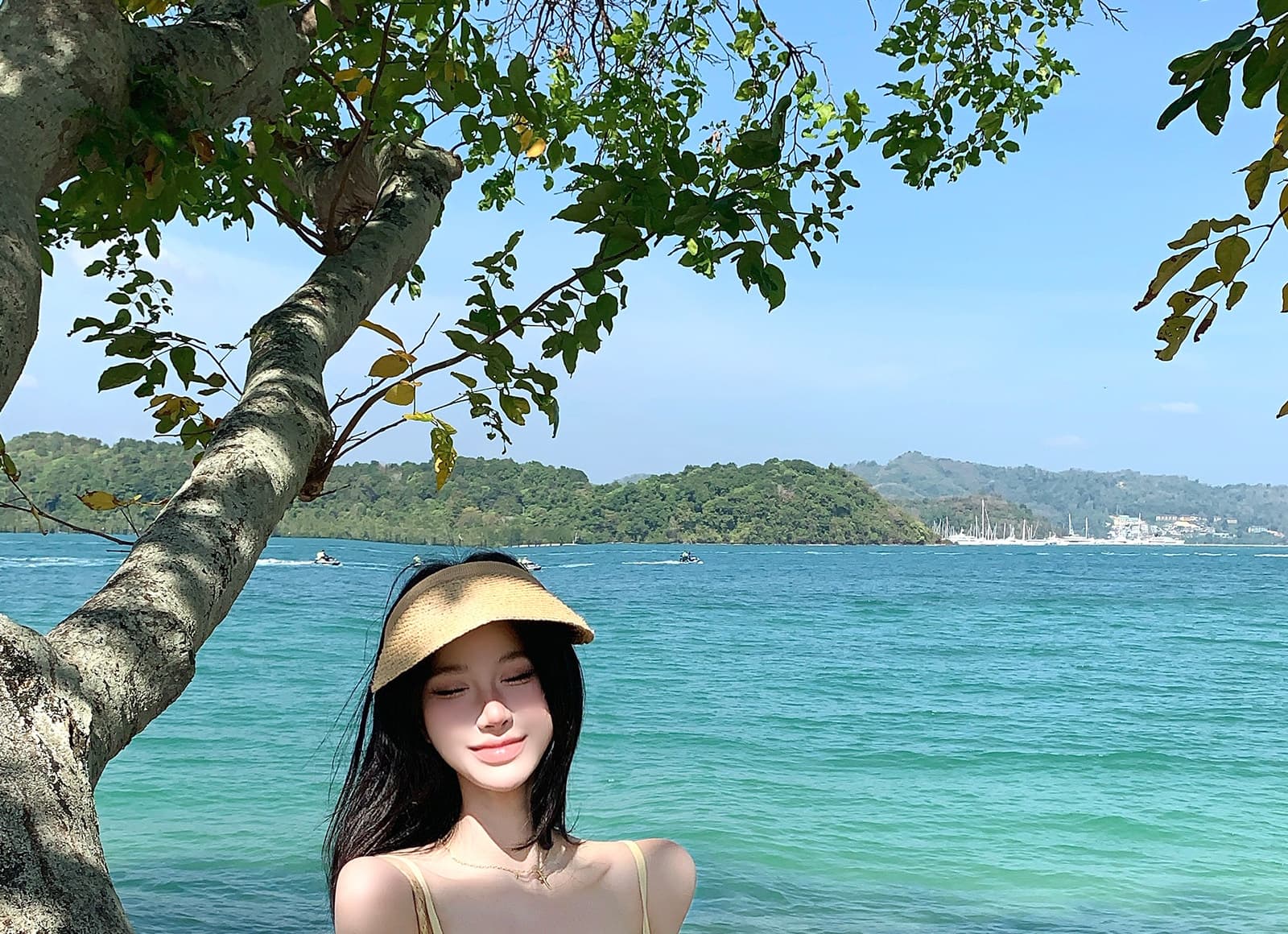 핫걸 캐주얼 세트 여성 조기 봄 섹시함 순수한 욕망 황색 레이스 캐미솔 맨위 롱 바지 투피스 세트 상세 이미지 3