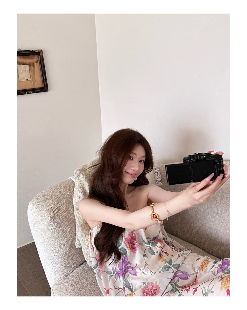모네 정원 여름 휴가 바람 레트로 꽃무늬 튜브탑 물고기 꼬리표 반 치마 세트 여성 슈퍼 잘 생긴 투피스 세트 상세 이미지 24