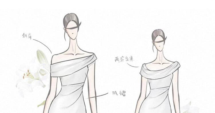 프랑스식 사회자 비스듬한 어깨 오프숄더 화이트 예복 생일 연례 회의 참여 드레스 아침 로브 라이센스 샤오 바이 치마 상세 이미지 2