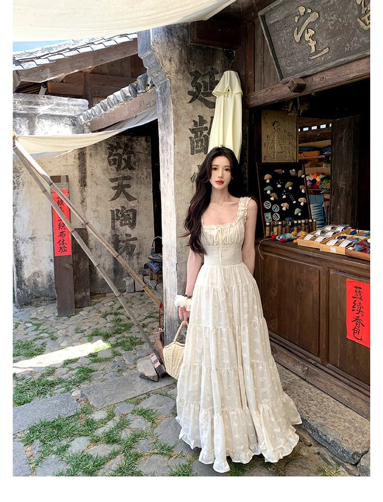 하나 달콤한 복숭아 yikett 모 Na 매너 여름 꼬집기 허리 슬립 여성 드레스 화이트 해변가 딩 Da 서울 치마 상세 이미지 5