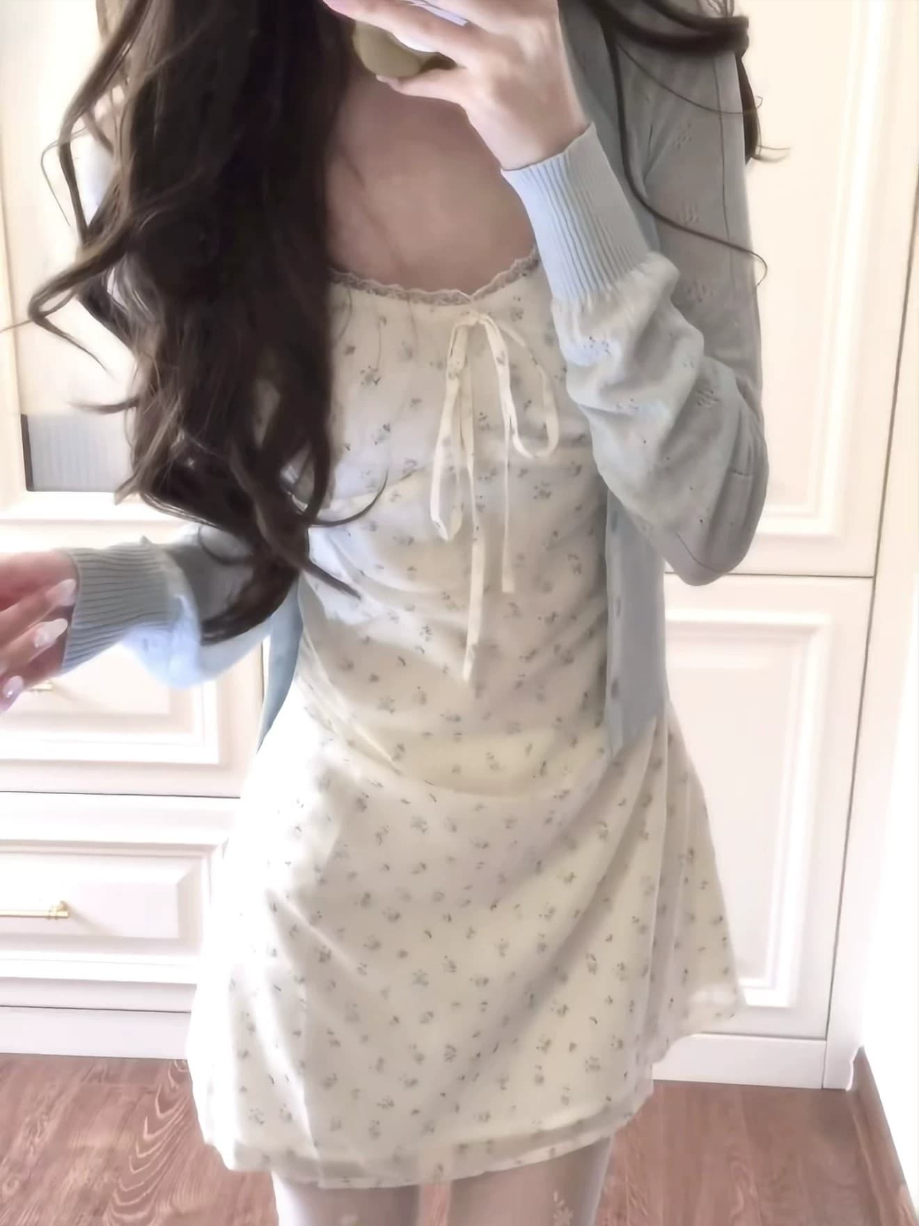 가져 가라. 치마 허리 수축 숄 여름 얼음 실크 얇은 스타일 V넥 오픈 가디건 쇼트 스타일 몸매 가꾸기 긴팔 니트 자외선 차단 에어컨 셔츠 상세 이미지 4