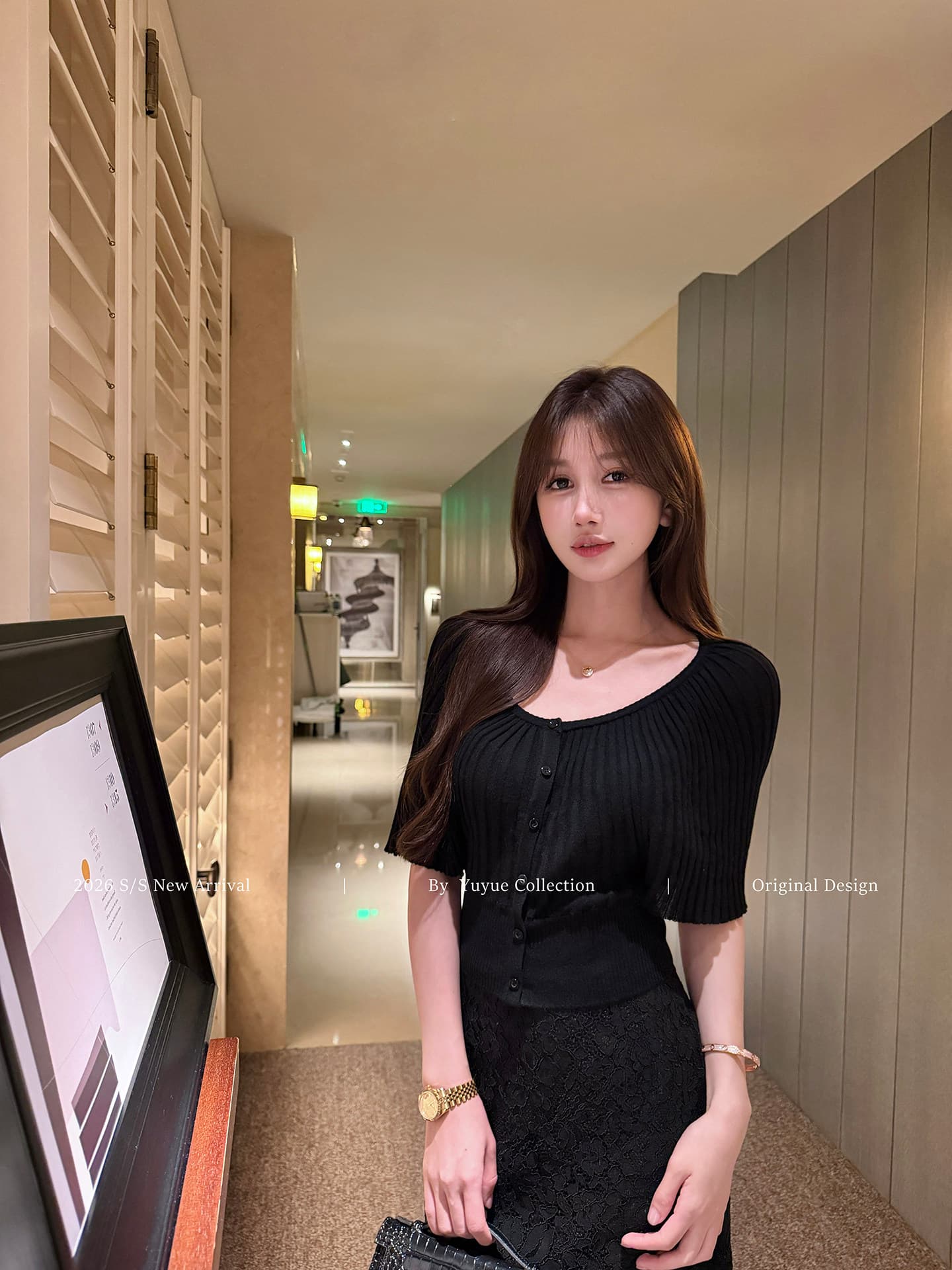 yuyueer 라운드 넥 니트 반소매 니트 스웨터 여성 여름 새로운 프랑스식 품격 몸매 가꾸기 슬림해 보이는 오픈 가디건 맨위 상세 이미지 1