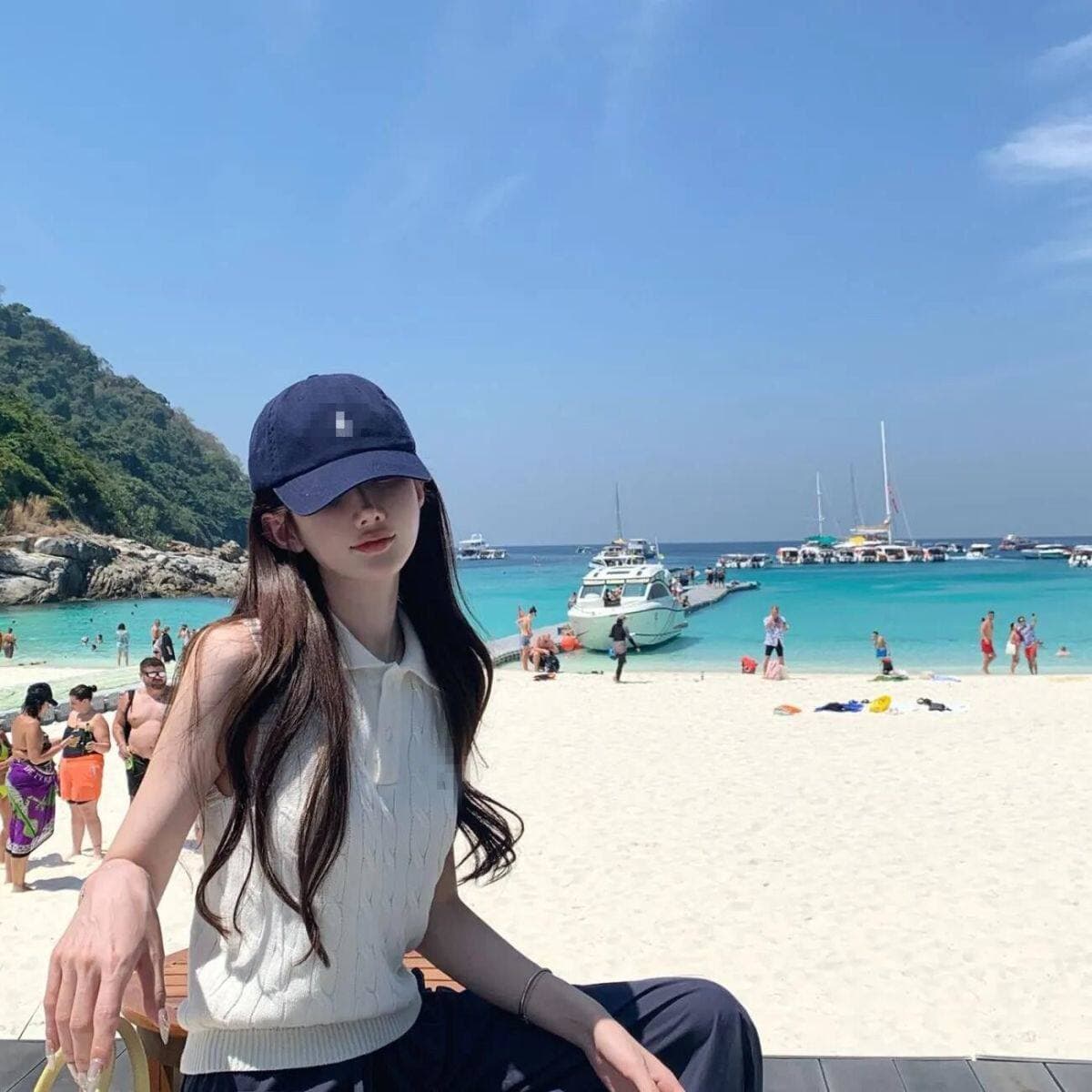 패션 미니멀리즘 다용도 POLO 칼라 자수 꽈배기 니트 베스트 조끼 여성 봄 여름 민소매 티셔츠 맨위 이미지 4