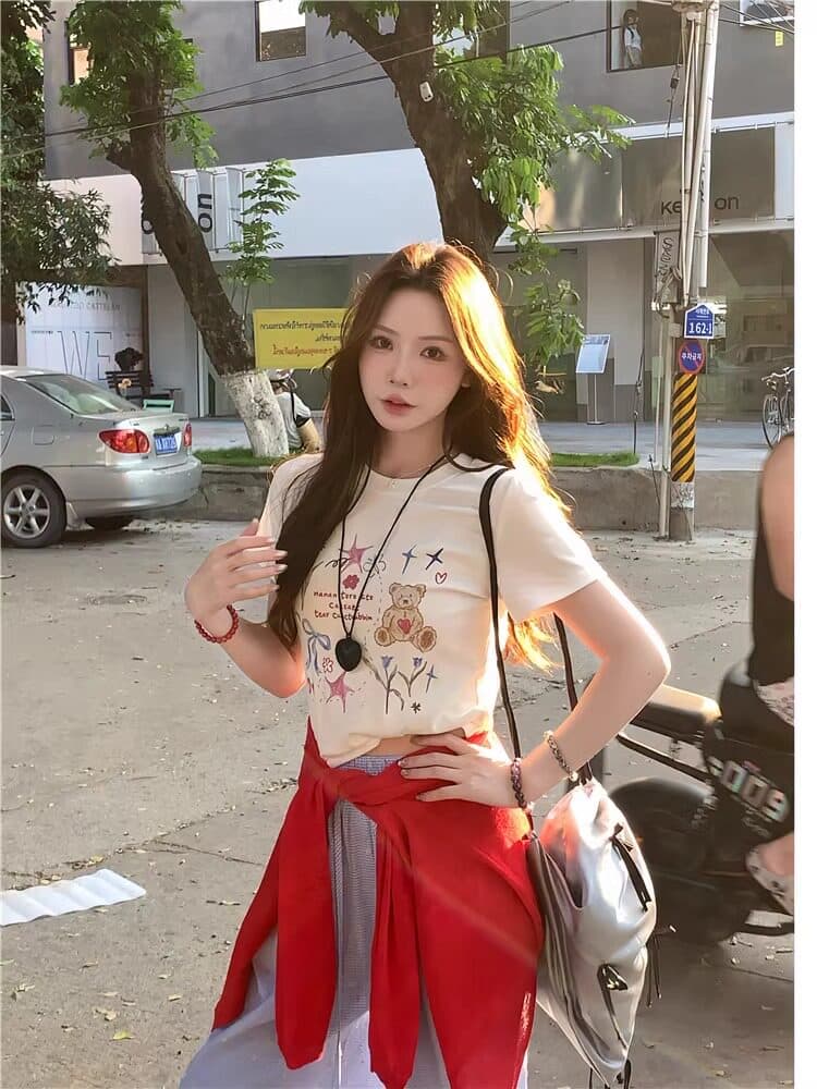 빨간색 얼음 실크 자외선 차단 오픈 가디건 여성 여름 얇은 스타일 외부 가져 가라. 니트 재킷 뒤로 나비 매듭 자수 에어컨 맨위 상세 이미지 7
