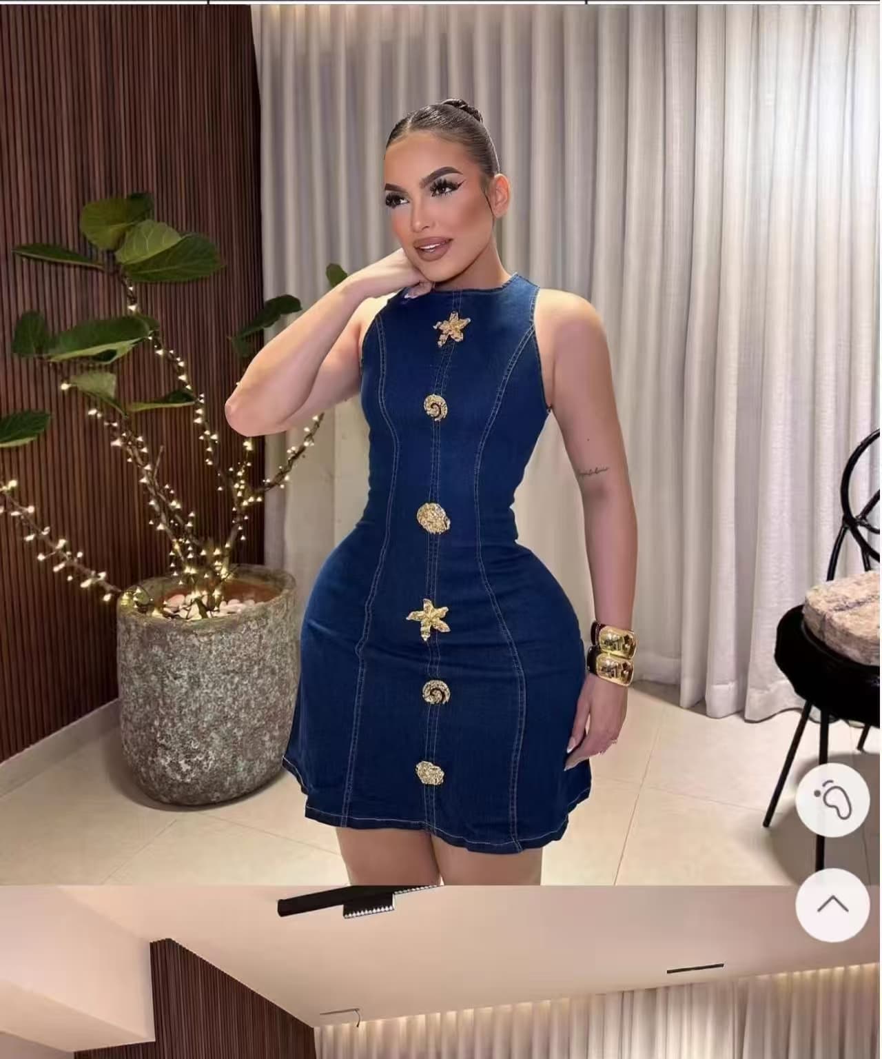 국경 간 전기 사업 AliExpress 그리스어 톤 대외 무역 높음 폭탄 데님 스커트 이미지 4