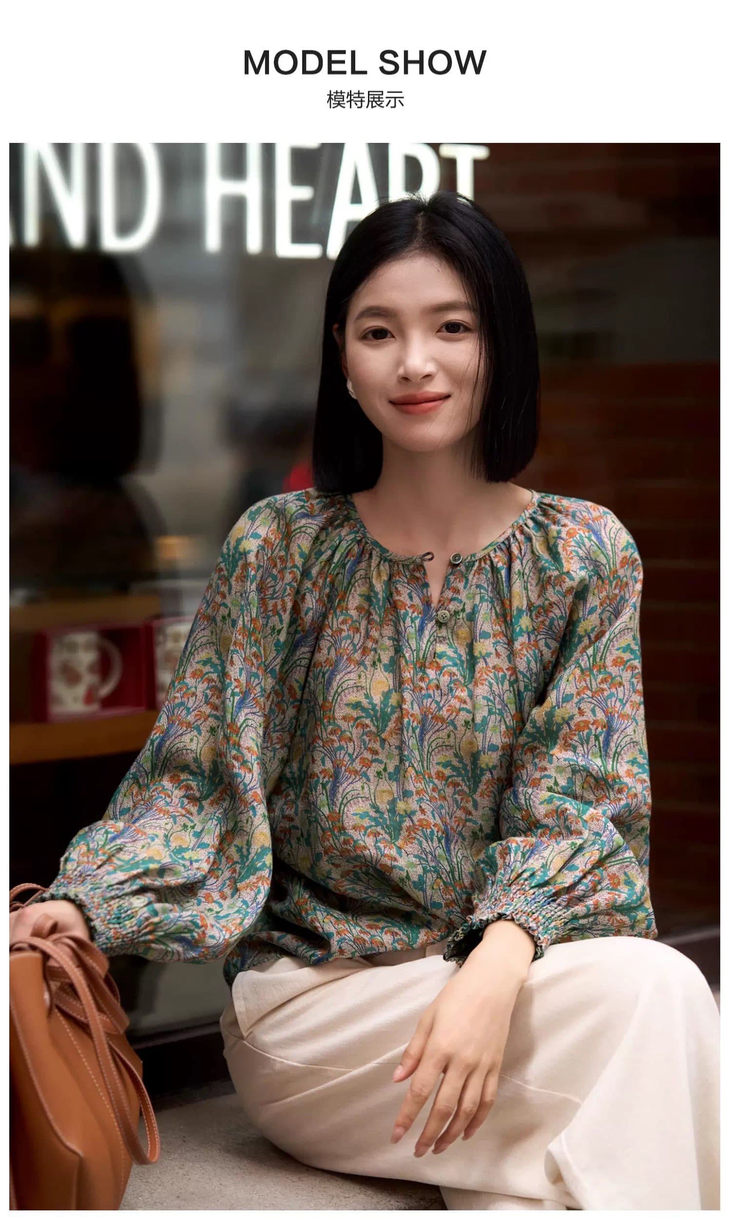 2026 가을 심호흡 통기성 건조한 미니멀리즘 라운드 넥 긴팔 작은 맨위 문예 캐주얼 여성 셔츠 상세 이미지 10