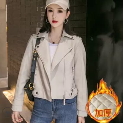 검정색 pu 오토바이 가죽 재킷 재킷 여성 짧은 2026 가을 겨울 새로운 정장 칼라 지퍼 긴팔 재킷 맨위 트렌디 상세 이미지 11