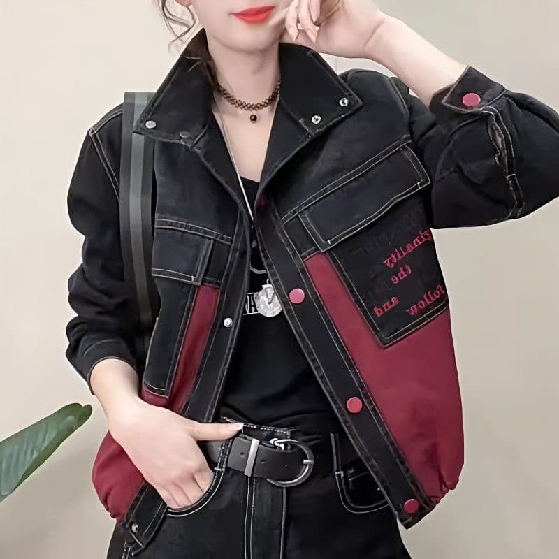 데님 유럽 상품 재킷 2026 봄과 가을 패션 새로운 한국 스타일 루즈핏 캐주얼 다용도 스탠드 칼라 재킷 맨위 상세 이미지 3