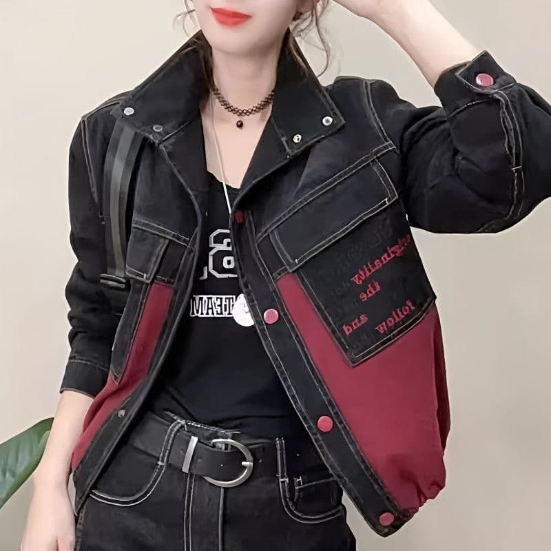데님 유럽 상품 재킷 2026 봄과 가을 패션 새로운 한국 스타일 루즈핏 캐주얼 다용도 스탠드 칼라 재킷 맨위 상세 이미지 7