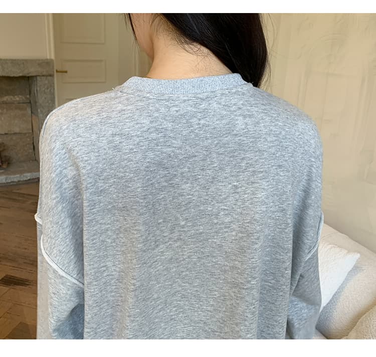 지금 실사 가을 새로운 한국 스타일 캐주얼 회색 프린트 후드티 임산부 세트 투피스 세트 상세 이미지 26