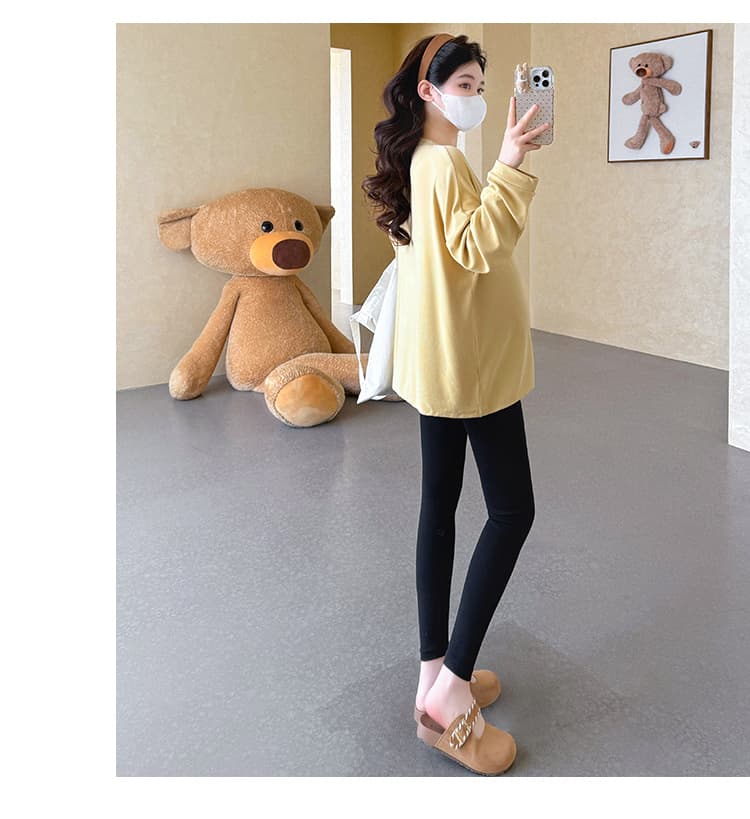 실사 봄 새로운 한 부서 느긋한 바람 루즈핏 티셔츠 임산부 맨위 상세 이미지 40