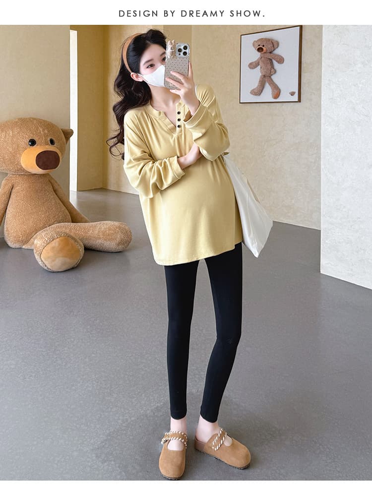 실사 봄 새로운 한 부서 느긋한 바람 루즈핏 티셔츠 임산부 맨위 상세 이미지 42