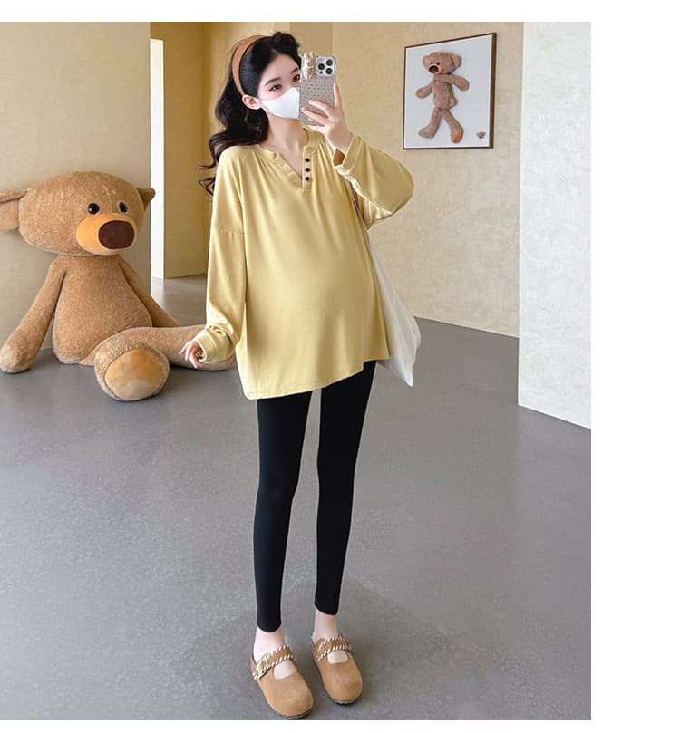 실사 봄 새로운 한 부서 느긋한 바람 루즈핏 티셔츠 임산부 맨위 상세 이미지 47