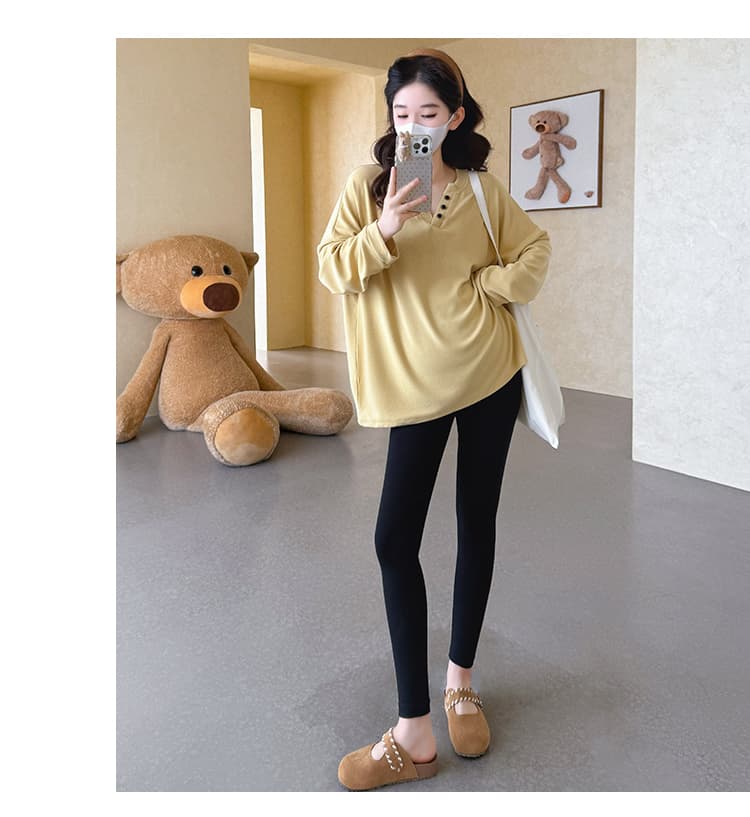 실사 봄 새로운 한 부서 느긋한 바람 루즈핏 티셔츠 임산부 맨위 상세 이미지 48