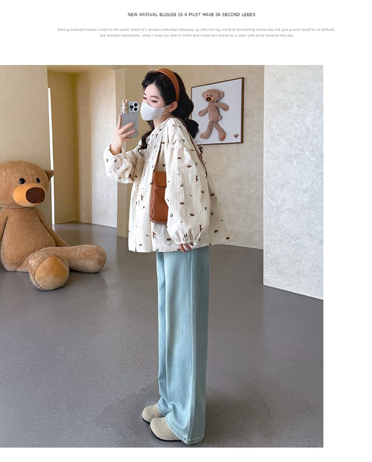 실사 봄 새로운 한 부서 인형 셔츠 루즈핏 임산부 셔츠 오픈 가디건 상세 이미지 21