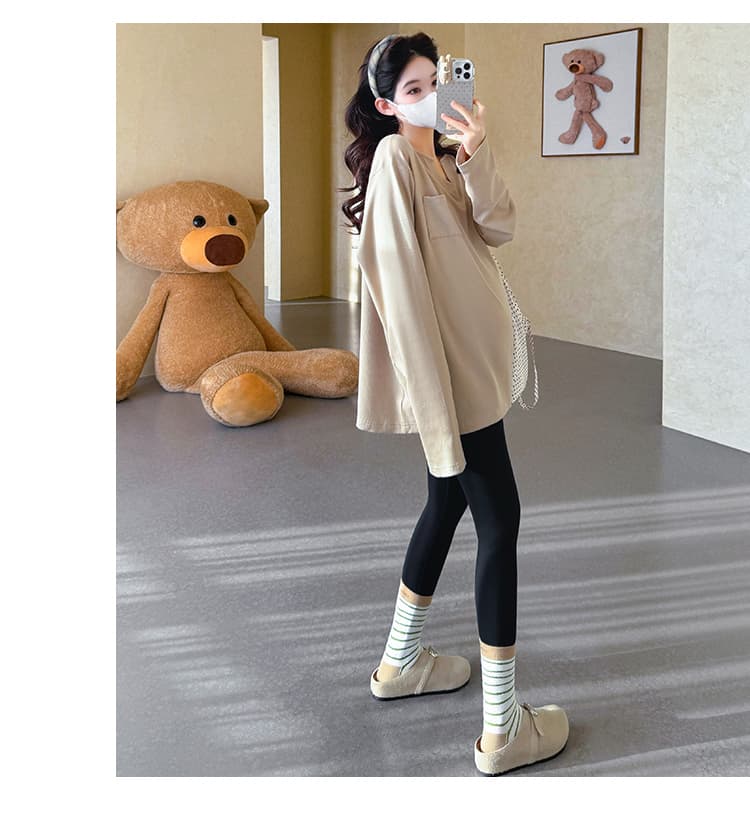 실사 봄 새로운 한 부서 느긋한 바람 루즈핏 티셔츠 임산부 맨위 상세 이미지 20