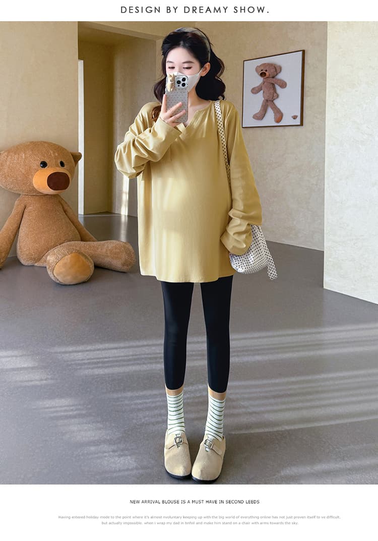 실사 봄 새로운 한 부서 느긋한 바람 루즈핏 티셔츠 임산부 맨위 상세 이미지 26