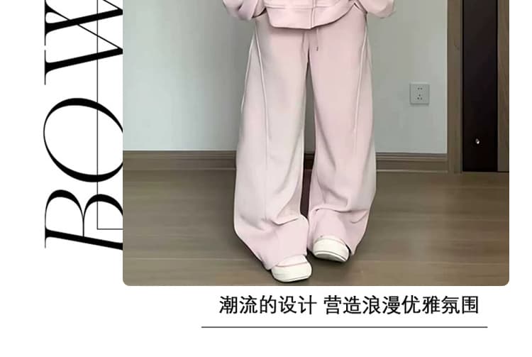 지금 가을 겨울 새로운 한국 스타일 캐주얼 양면 찹쌀 플러시 두꺼운 후드 지퍼 임산부 세트 투피스 세트 상세 이미지 5