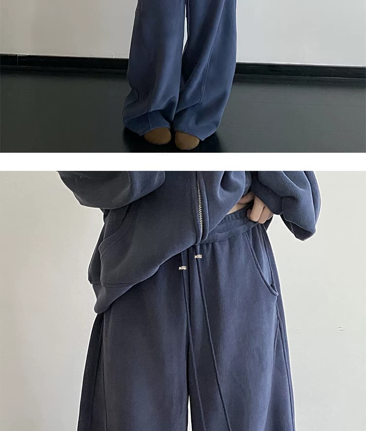 지금 가을 겨울 새로운 한국 스타일 캐주얼 양면 찹쌀 플러시 두꺼운 후드 지퍼 임산부 세트 투피스 세트 상세 이미지 29