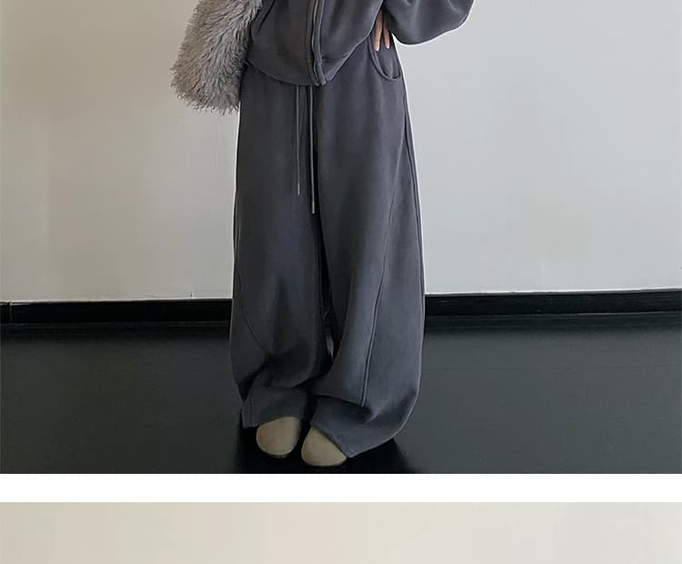 지금 가을 겨울 새로운 한국 스타일 캐주얼 양면 찹쌀 플러시 두꺼운 후드 지퍼 임산부 세트 투피스 세트 상세 이미지 46