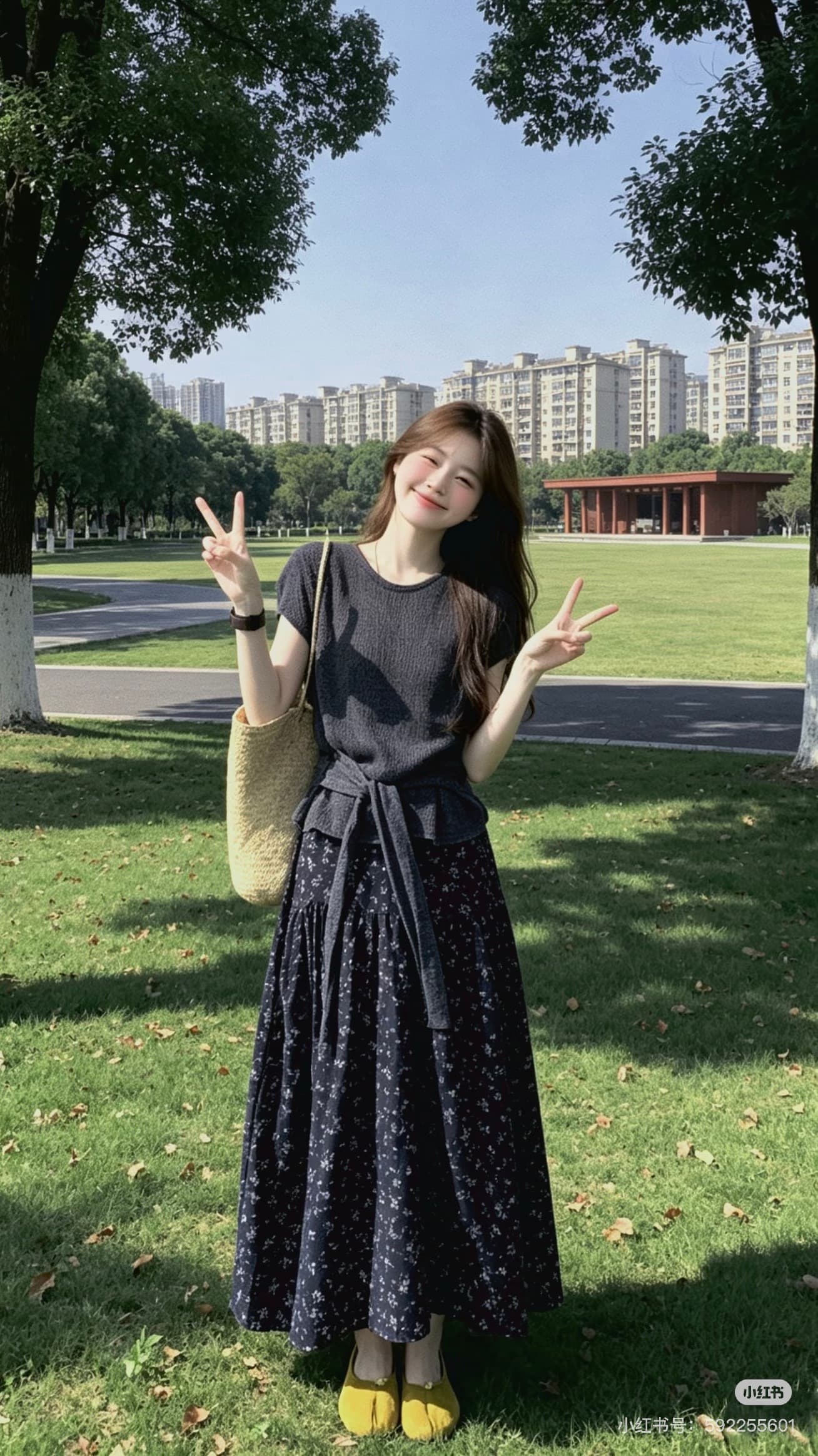 한 부서 자이언트 잘 생긴 ootd 착용 가져 가라. 전체 집합 2026 새로운 꽃무늬 치마 여성 여름 롱 스커트 투피스 슈트 상세 이미지 7