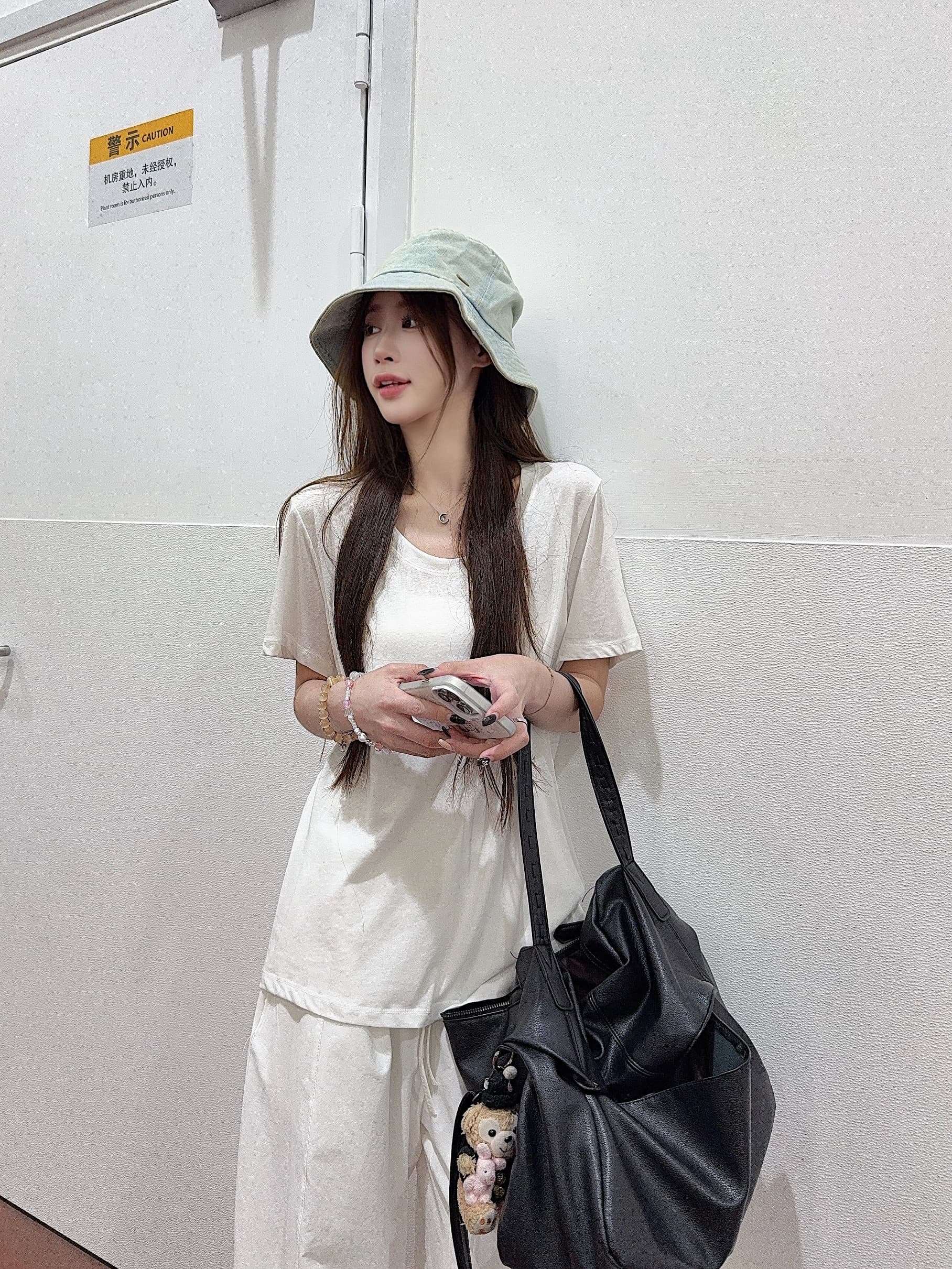 실사 정가 도파민 여름 독점적 인 대 라운드 넥 마 센스 눈꽃 질감 루즈핏 반팔 티셔츠 맨위 상세 이미지 14