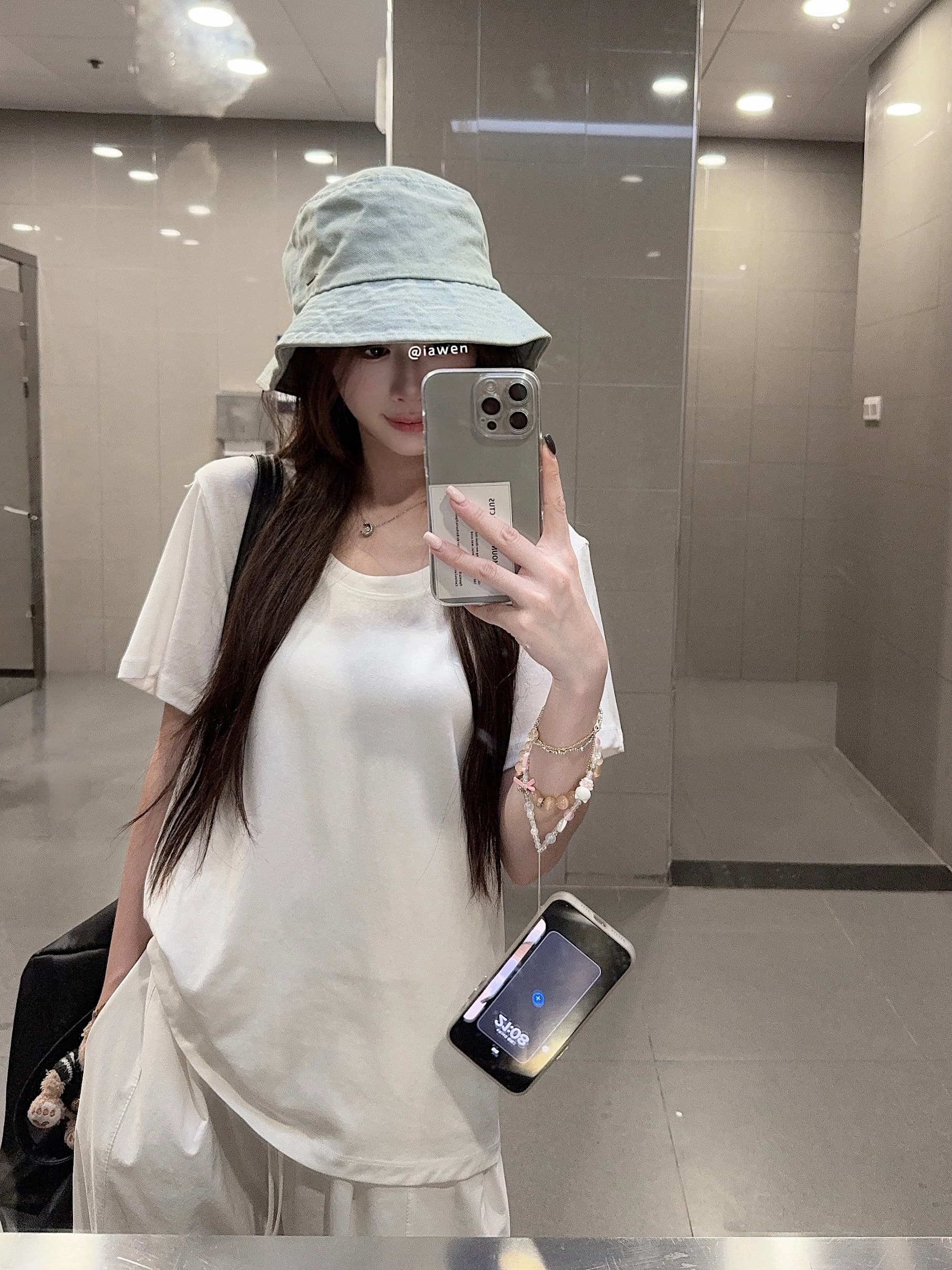 실사 정가 도파민 여름 독점적 인 대 라운드 넥 마 센스 눈꽃 질감 루즈핏 반팔 티셔츠 맨위 상세 이미지 15