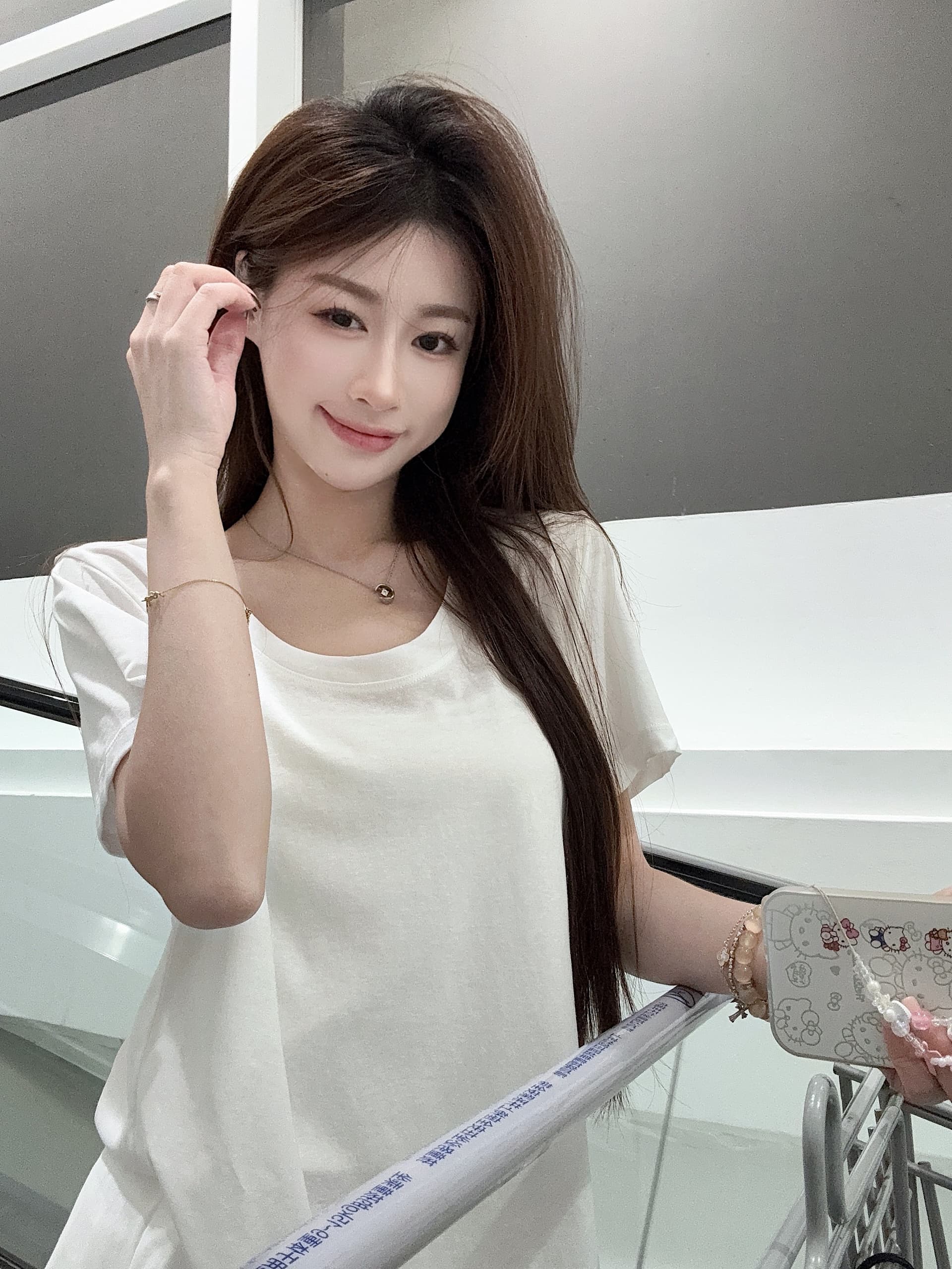 실사 정가 도파민 여름 독점적 인 대 라운드 넥 마 센스 눈꽃 질감 루즈핏 반팔 티셔츠 맨위 상세 이미지 34