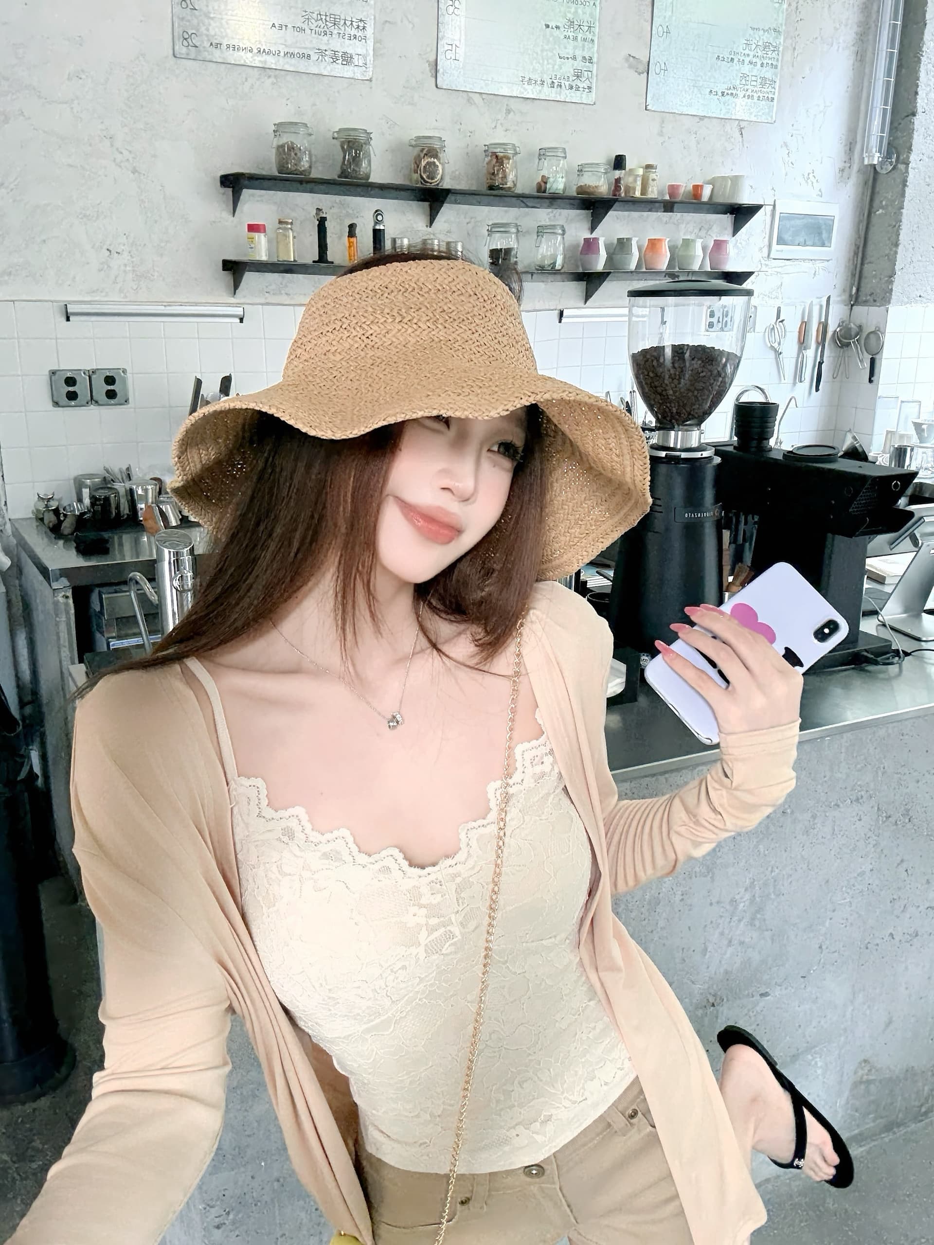 실사 정가 라이 경기 서울 오픈 가디건 얇은 스타일 통기성 맨위 레이스 v 넥타이 가슴 패드 슬립 뒤로 투피스 세트 상세 이미지 16