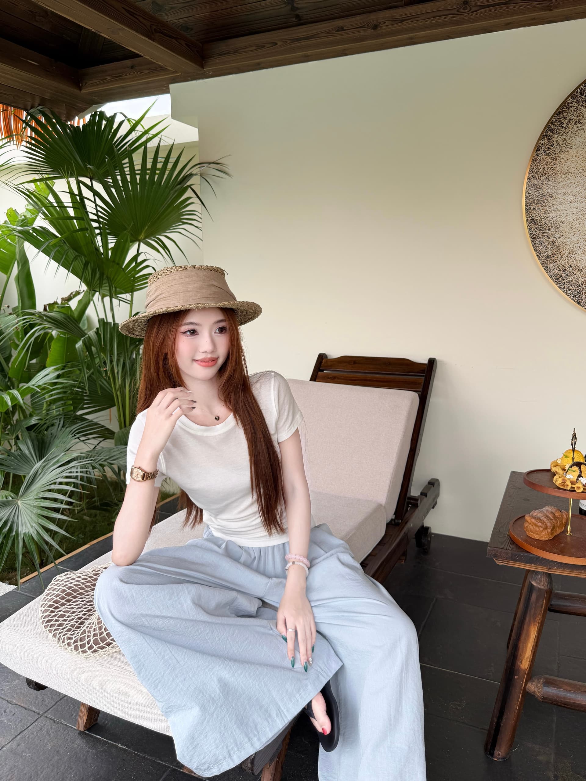 실사 정가 해체 주름 라운드 넥 반팔 티셔츠 디자인 센스 슬림해 보이는 도루 도루 바지 세트 느긋한 상세 이미지 28