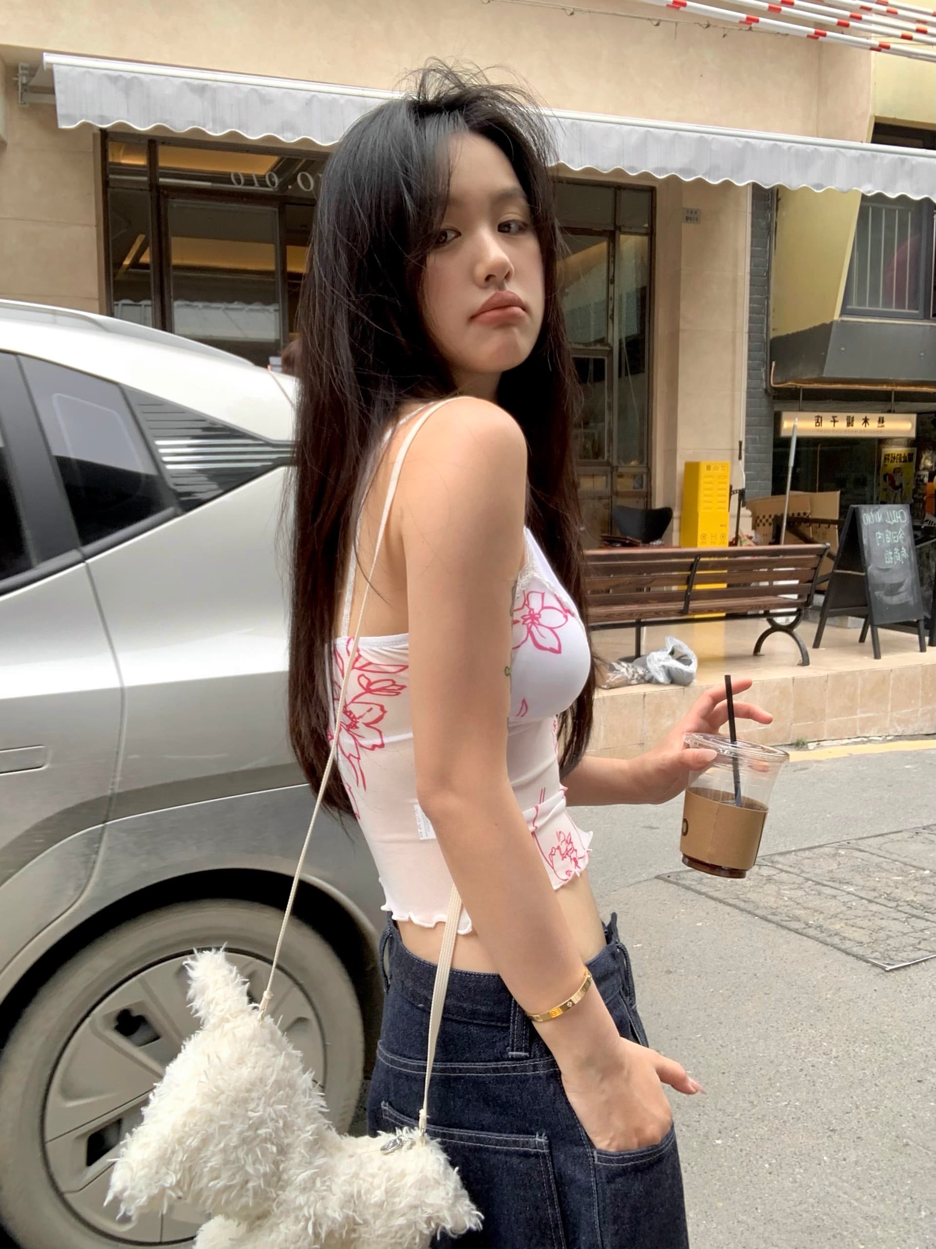 실사 정가 섹시함 시스루 망사 핫걸 프린트 레이스 조각 슬립 행침 목 레이스업 브래지어 세트 상세 이미지 10