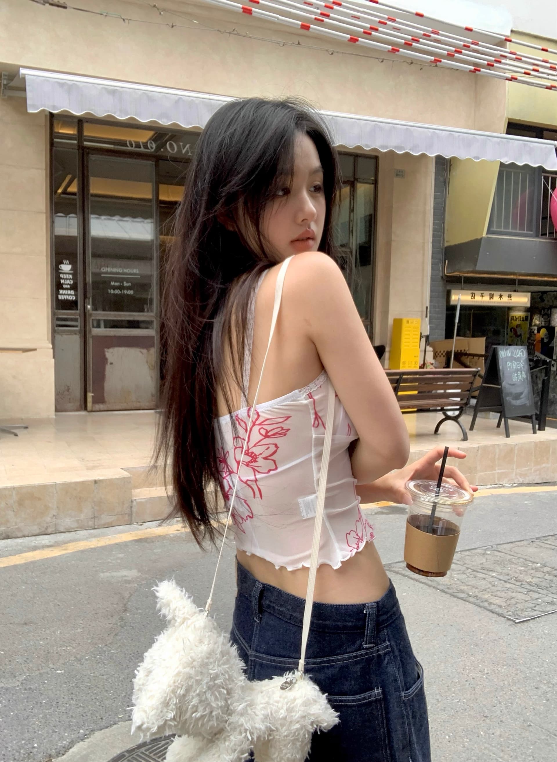 실사 정가 섹시함 시스루 망사 핫걸 프린트 레이스 조각 슬립 행침 목 레이스업 브래지어 세트 상세 이미지 11