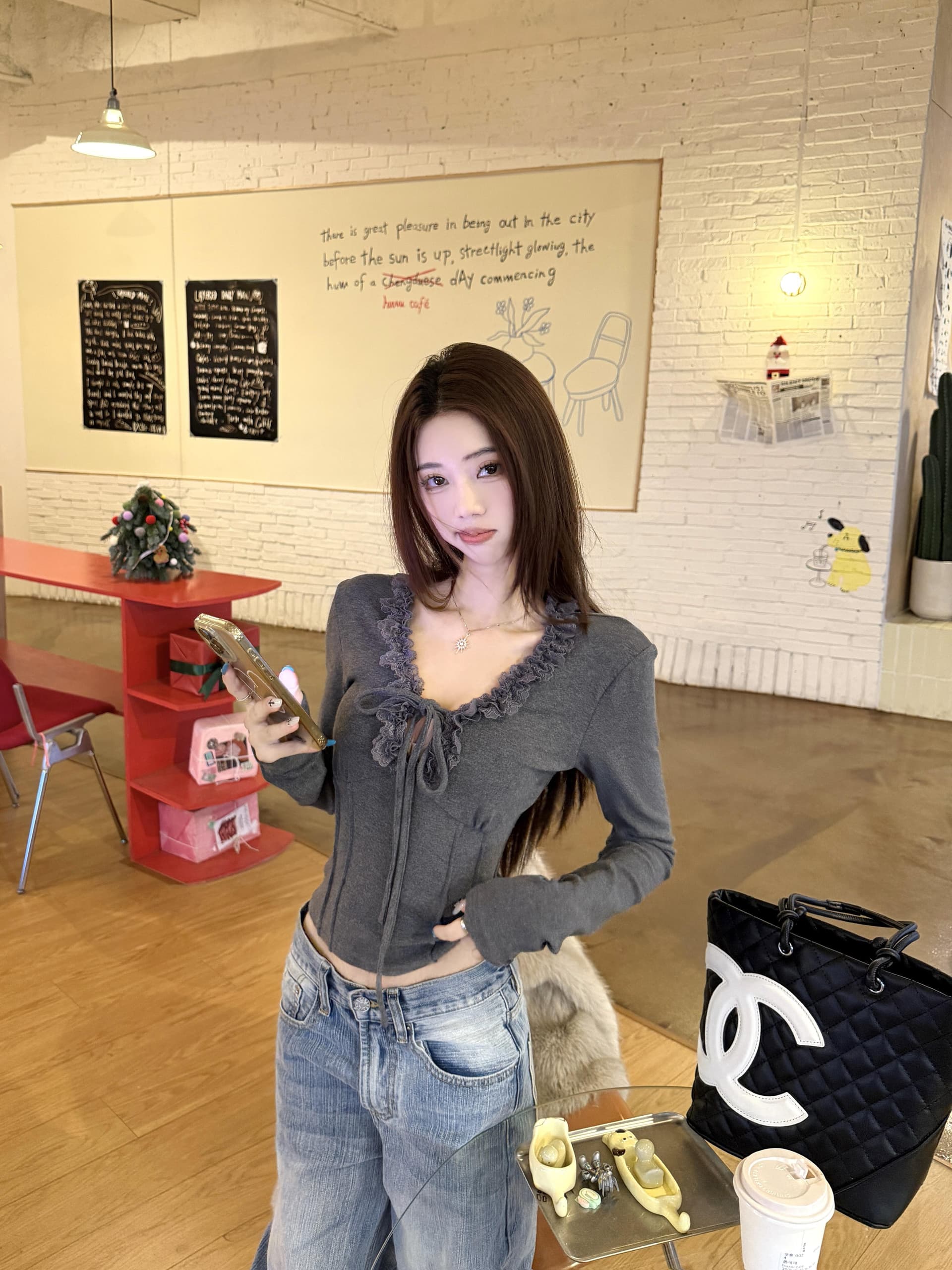 실사 정가 레이스 레이스 다양성 레이스업 긴팔 가을 새로운 만나는 상세 이미지 27