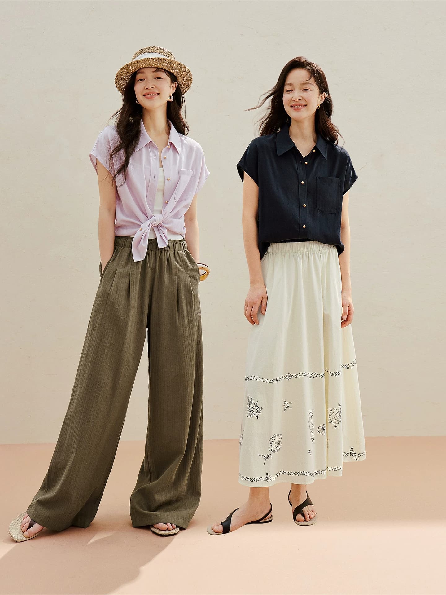 라이 경기 서울 미니멀리즘 폴로 칼라 심지어 어깨 소매 셔츠 2026 여름 여성 의류 새로운 통기성 캐주얼 맨위 이미지 4