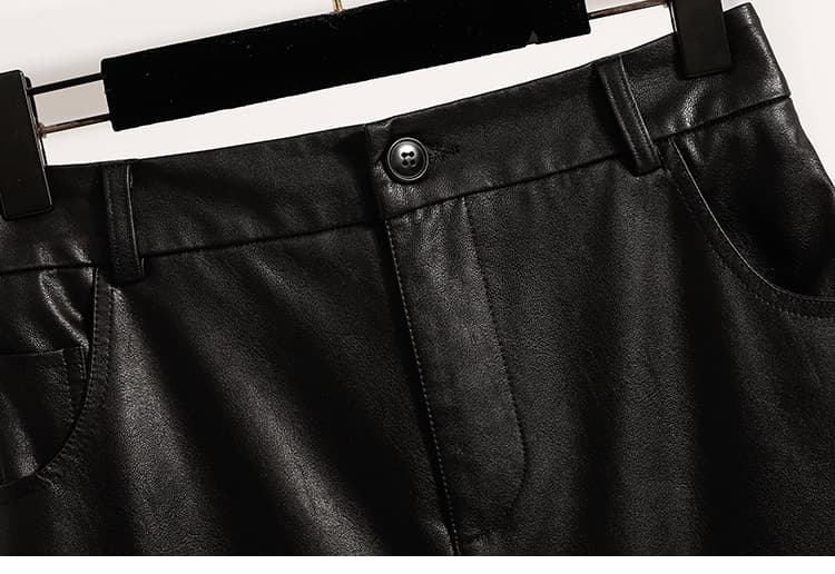 가죽 스커트 반신 스커트 여성 새로운 하이웨이스트 도루 센스 프릴 패치워크 A라인 스커트 패션 디자인 센스 다용도 타이트 스커트 치마바지 상세 이미지 29