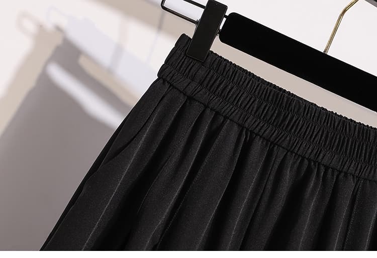 통통한 여동생 얼음 실크 7부 바지 여성 26 여름 얇은 스타일 캐주얼 와이드 레그 팬츠 패션 다용도 속도 건조한 통기성 차가운 바지 상세 이미지 25