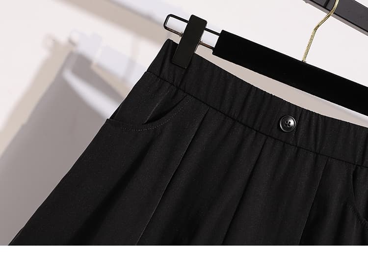 하이웨이스트 플리츠 반바지 여성 26 빅 사이즈 디자인 센스 프릴 패치워크 한 마디 치마바지 패션 다용도 5 점 반바지 상세 이미지 25