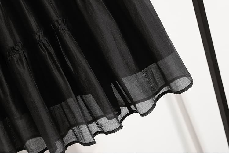 여름 새로운 26 우아한 품격 중간 길이 A라인 스커트 패션 다용도 하이웨이스트 우산 치마 낭만주의 레이스 케이크 드레스 상세 이미지 26